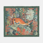 Rode Kangoeroe in Australische Struik Fleece Deken (Voorkant (Horizontaal))