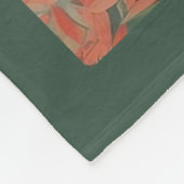 Rode Kangoeroe in Australische Struik Fleece Deken (Hoek)