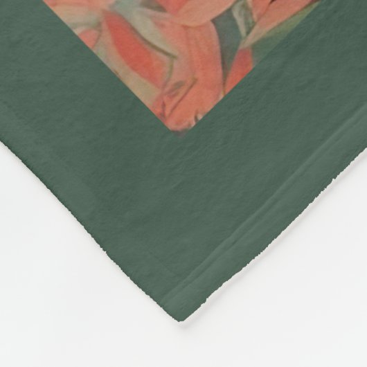 Rode Kangoeroe in Australische Struik Fleece Deken (Hoek)