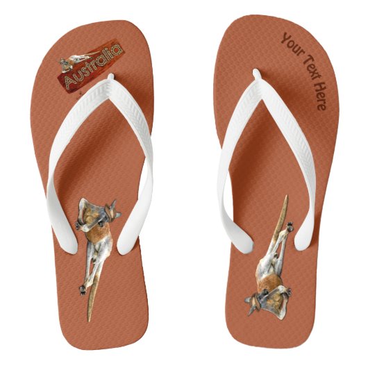 Rode Kangoeroe in Slouch Hoed Teenslippers (Voetbed)