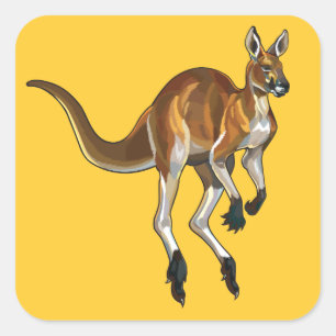 rode kangoeroe vierkante sticker