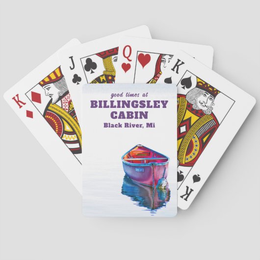 Rode kano goede tijden pokerkaarten (Achterkant)