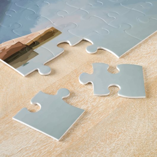 Rode kano op de rustige Mountain Lake Wilderness k Legpuzzel (Zijkant)