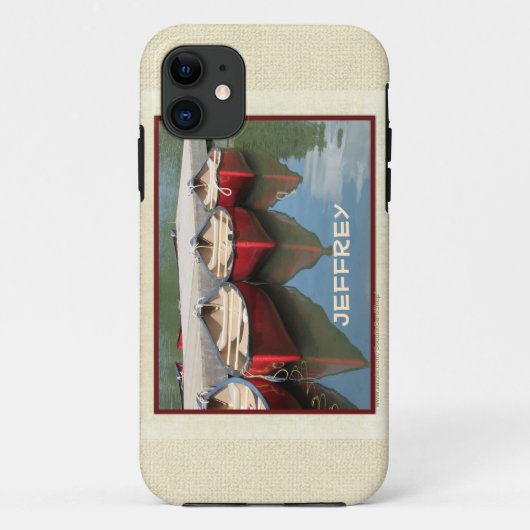 Rode kano's, Boat Foto, Lake, Name Case-Mate iPhone Case (Achterkant)