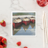 Rode kano's Wedding Name en Date Paper Servet (Insitu)