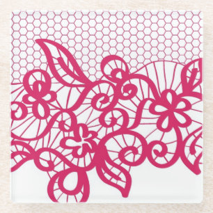 Rode kant glazen onderzetter