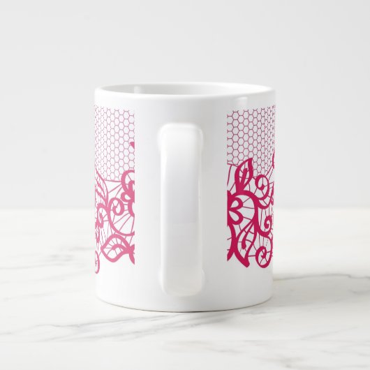 Rode kant grote koffiekop (Achterkant)