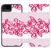 Rode kant incipio iPhone portemonnee hoesje (Agenda Open)