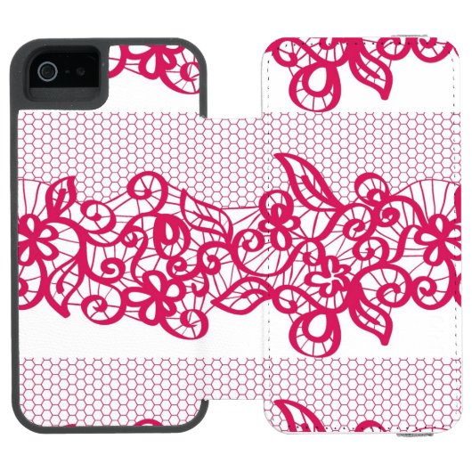 Rode kant incipio iPhone portemonnee hoesje (Agenda Open)