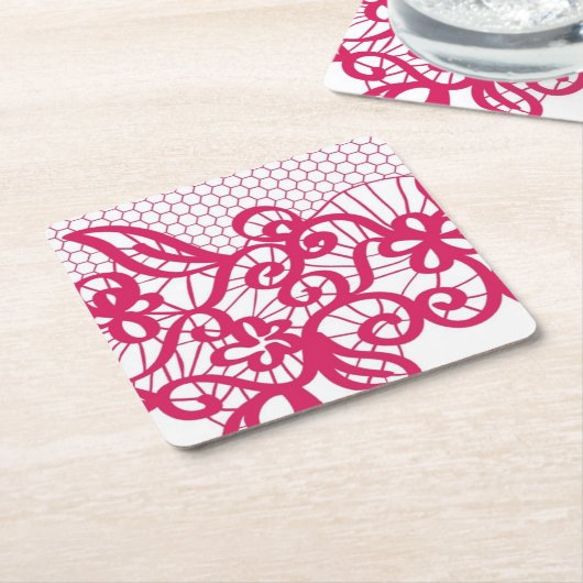 Rode kant kartonnen onderzetters (Schuin)