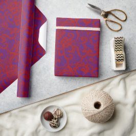 Rode kant op Paars Cadeaupapier