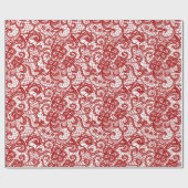 Rode kant op wit cadeaupapier (Vlak)