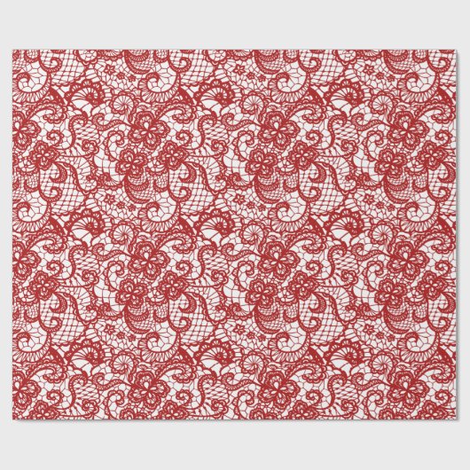 Rode kant op wit cadeaupapier (Vlak)