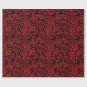 Rode kant op zwart cadeaupapier (Vlak)