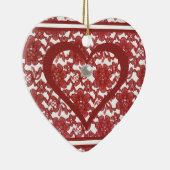 Rode Kant Pattern Valentijns Keramisch Ornament (Rechts)