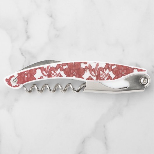 Rode Kant Pattern Valentijns Kurkentrekker (Achterkant)