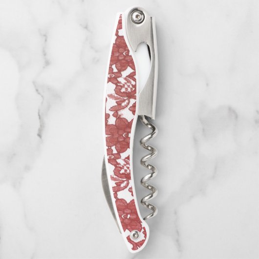 Rode Kant Pattern Valentijns Kurkentrekker (Achterkant)