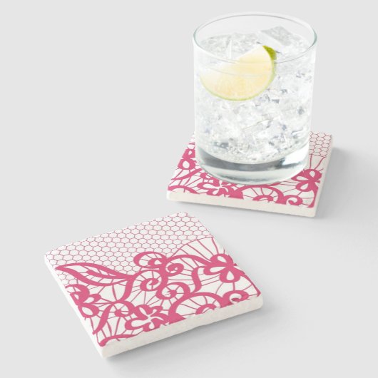 Rode kant stenen onderzetter (Zijkant)