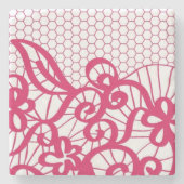 Rode kant stenen onderzetter (Voorkant)