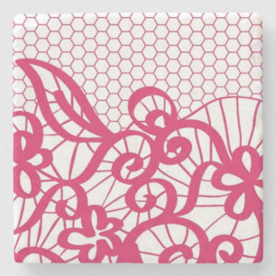 Rode kant stenen onderzetter