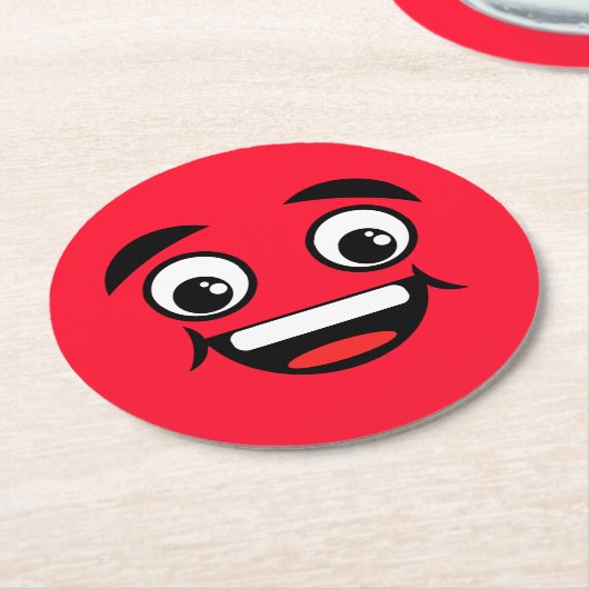 Rode kant van Joy Ronde Kartonnen Onderzetter (Gebogen)