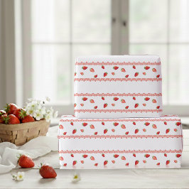Rode Kantbes First Verjaardag Cadeaupapier