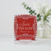 Rode kantelen save the date trouwkaart kaart (Staand voorkant)