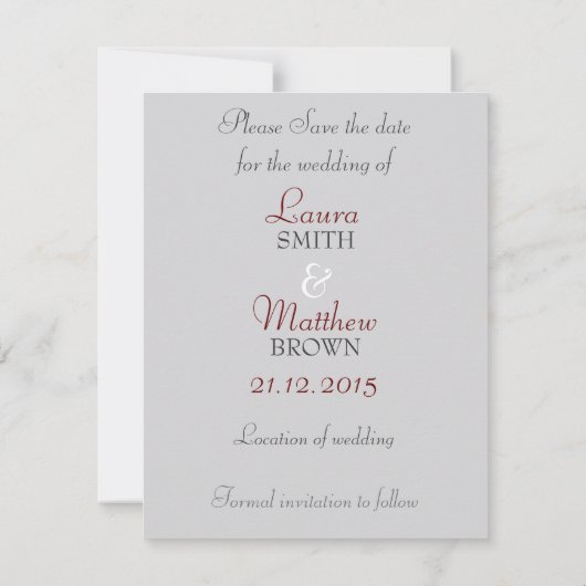 Rode kantelen save the date trouwkaart kaart (Achterkant)