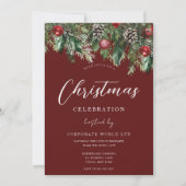 Rode Kantoor Corporate Kerstfeest Kaart (Voorkant)