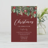 Rode Kantoor Corporate Kerstfeest Kaart (Staand voorkant)