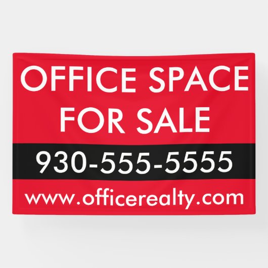 Rode Kantoor Ruimte te koop Commercieel Vastgoed Spandoek (Horizontaal)