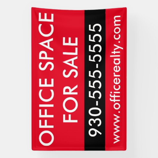 Rode Kantoor Ruimte te koop Commercieel Vastgoed Spandoek (Verticaal)