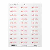 Rode kapsalon knip schaar logo aangepast adres etiket (Full Sheet)