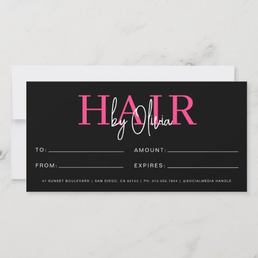 Rode kapsalon Monogram Geschenkcertificaten (Achterkant)
