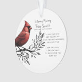 Rode Kardinaal Begrafenis / Memorial Ornament (voorkant)