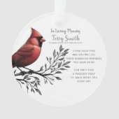 Rode Kardinaal Begrafenis / Memorial Ornament (voorkant)