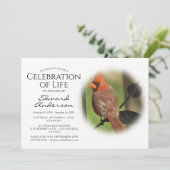 Rode kardinaal | Begrafenis | Viering van het leve Kaart (Staand voorkant)