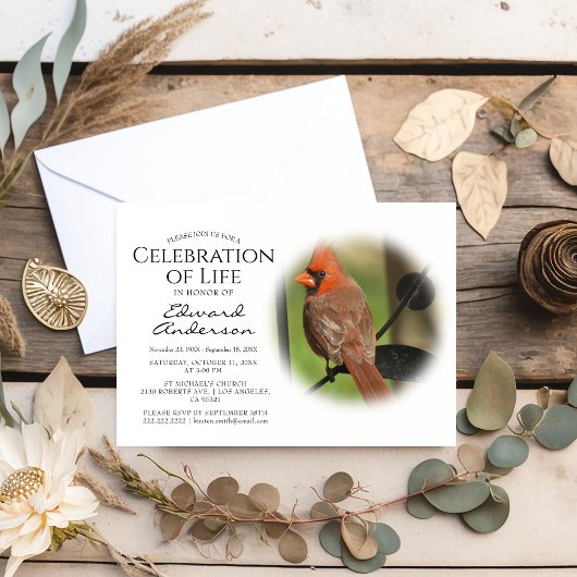 Rode kardinaal | Begrafenis | Viering van het leve Kaart