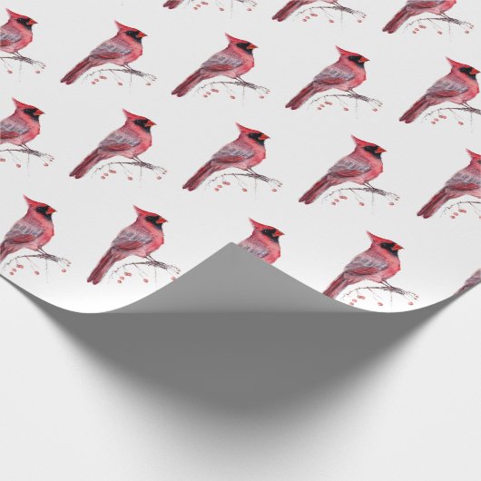 Rode kardinaal Bird Cadeaupapier (Hoek)