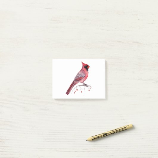 Rode kardinaal Bird Post-it® Notes (Op bureau)