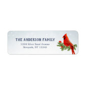 Rode kardinaal Bird Return Address Labels (Voorkant)