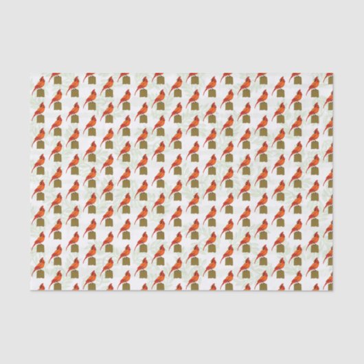 Rode kardinaal Bird Tissuepapier (Voorkant)