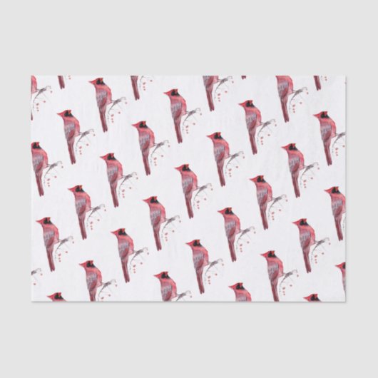 Rode kardinaal Bird Tissuepapier (Voorkant)