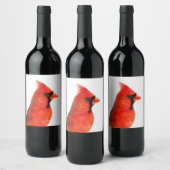 Rode kardinaal Bird Wijn Etiket (Flessen)