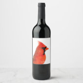 Rode kardinaal Bird Wijn Etiket (Voorkant)
