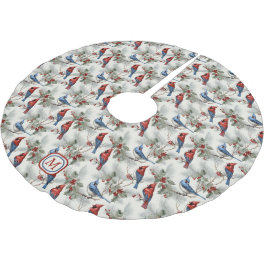 Rode Kardinaal Blauwe Jay Monogram Kerstboom Rok