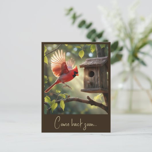 "RODE KARDINAAL" BRIEFKAART (Staand voorkant)