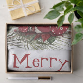 Rode Kardinaal Chickadee Vogel Winter Kerstmis Tissuepapier (Geschenk)