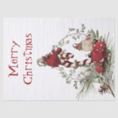 Rode Kardinaal Chickadee Vogel Winter Kerstmis Tissuepapier (Voorkant)