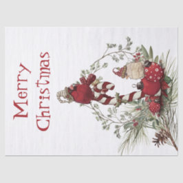 Rode Kardinaal Chickadee Vogel Winter Kerstmis Tissuepapier